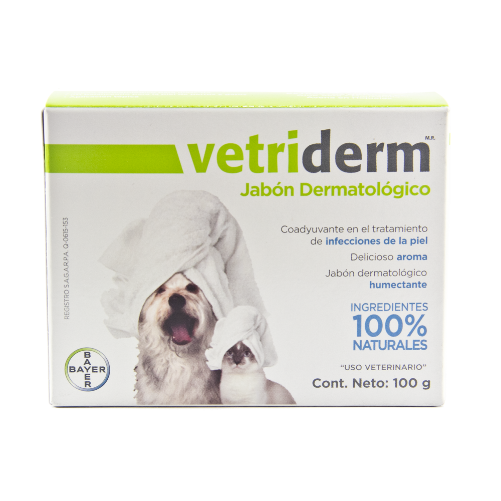 Elanco | Jabon Para Perros Y Gatos Bayer Vetriderm Piel Sensible Y Delicada 100 Gr — imagen 1
